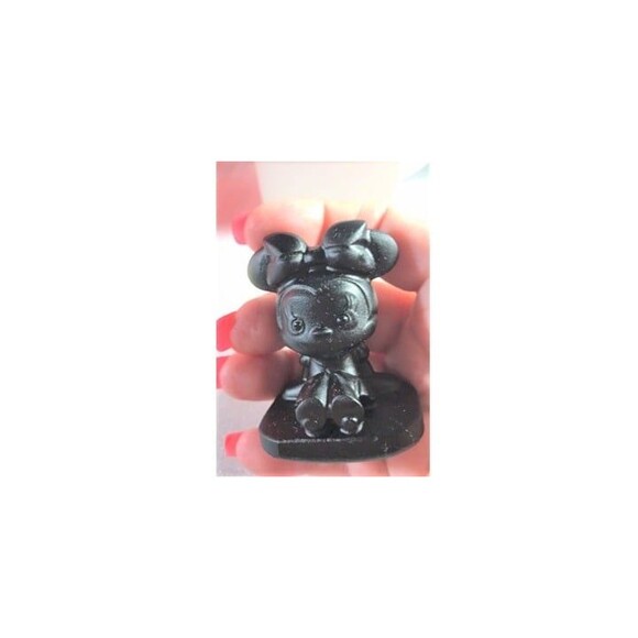 Black Obsidian Baby Minnie Mouse Carving - Picture 6 of 6